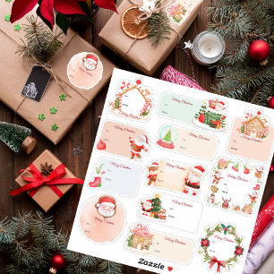 Märkrn Santa Gingerbröd House Helgdag julgåva Klistermärken