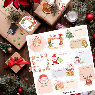 Märkrn Santa Gingerbröd House Helgdag julgåva Klistermärken