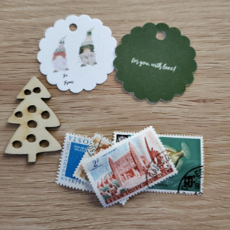 Märkrn Scallop Gnome Gift Gåvor Etiketter