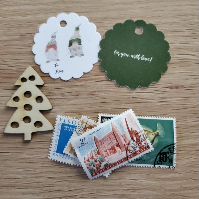 Märkrn Scallop Gnome Gift Gåvor Etiketter (Skapare uppladdad)