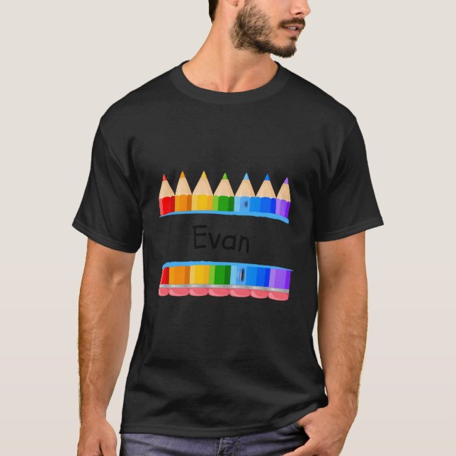Märkrn School Teacher Student Namn Evan Kindergen  T Shirt (Framsida)