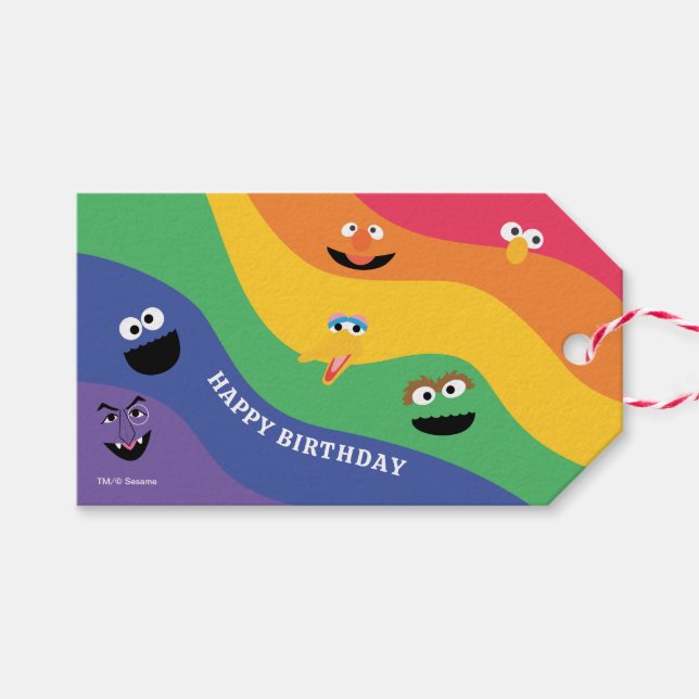 Märkrn Sesame Street Pals Rainbow Gift Presentetikett (Framsidan (Horizontal))