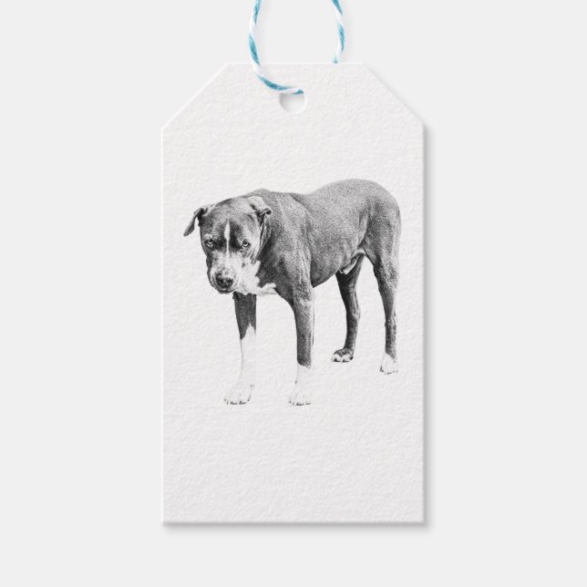 Märkrn Shaded Pit Bull Gift Presentetikett (Framsidan)