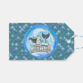 Märkrn sjöjungfru Sea Grönt Tack Gift Presentetikett