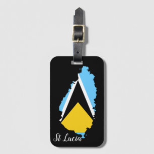 Märkrn St Lucia Flagga MapLuggage Bagagebricka