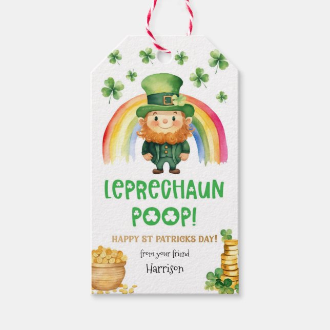 Märkrn st patricks day Leprechaun Poop Favor Gift Presentetikett (Framsidan)
