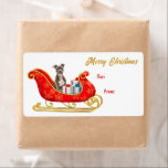 Märkrn StaffordTerrier-julen Sleigh Gift Fraktsedel<br><div class="desc">På dessa söt Helgdag-märkre-klistermärken sitter en amerikansk Hund i söt Red och guld i dekorativt sleigh. Förutom hund är paket bundet med färgstarka bögar. Skripttexten i guld vid högerna säger "GOD JUL" och anpassningsbarna är röd. Perfekt till din julklapp paket! Det finns många fler rasar bilder i Hund Village.</div>