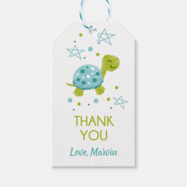 Märkrn Star Turtle Gift Presentetikett (Framsidan)