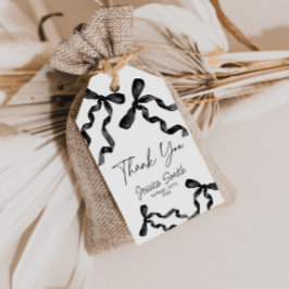 Märkrn tack Black Bow Gift Presentetikett