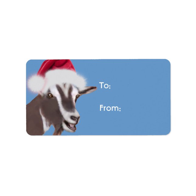 Märkrn Toggenburg Goat Santa Goat jul Gift Adressetikett (Framsidan)