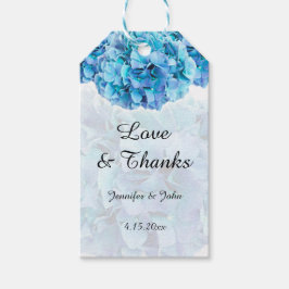 Märkrn trendig Blue Hydrangeas Wedding Favor Gift Presentetikett