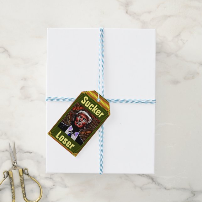 Märkrn Trump Sucker/Loser Gift Presentetikett (Med Snöre)