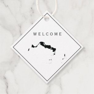 Märkrn Turks och Caicos Bröllop Welcome Bag Gift Gåvor Etiketter