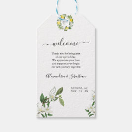 Märkrn Välkommen till Blommigtens bröllopsförmånse Presentetikett