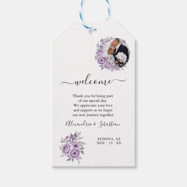 Märkrn Välkommen till bröllopsfavoriter Presentetikett (Framsidan)