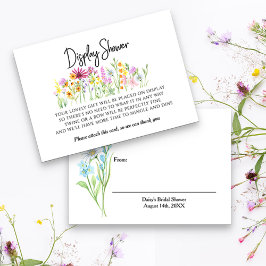 Märkrn visning Shower Söt Wildblomma Meadow Gift Tilläggskort