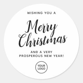 Märkrn Vit gåva från Logotypen till julfirma Runt Klistermärke