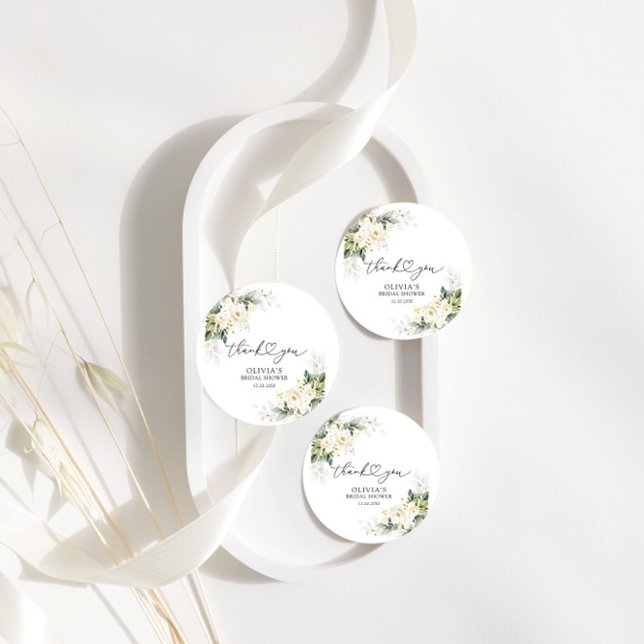 Märkrn vit ros Blommigt Möhippa Gift Gåvor Etiketter (Skapare uppladdad)