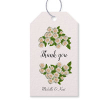 Märkrn vit ros Personlig Tack Gift