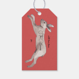 Märkrn Watercolor Rabbit jul Gift Presentetikett