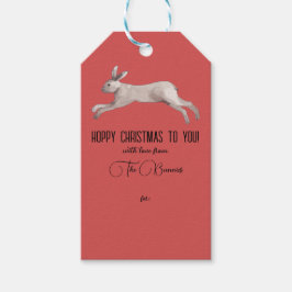 Märkrn Watercolor Rabbit jul Gift Presentetikett