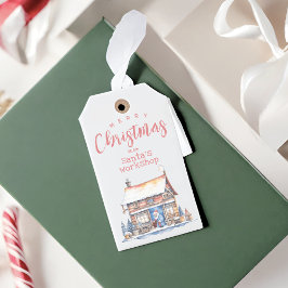 Märkrn Watercolor Santa's Workshop Family Gift Presentetikett