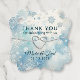 Märkrn Winter Wonderland Wedding Favor Gåvor Etiketter
