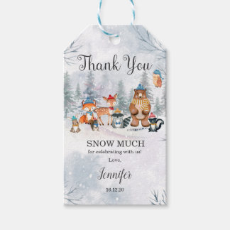 Märkrn Woodland Winter Forest Animals Tack Gift Presentetikett