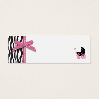 Märkrn zebra tryck & Baby Carriage Gift Litet Visitkort