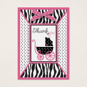 Märkrn zebra tryck & Baby Carriage Tack Gift Visitkort