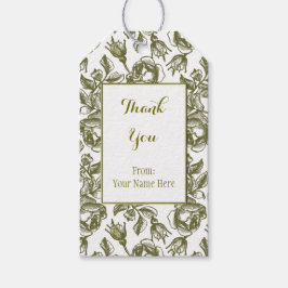 Märkrna anpassningsbar White och Faux Guld Ro Möns Presentetikett