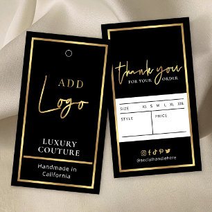 Märkrna Black & Guld Logotyp Modern Clothing Pris Visitkort