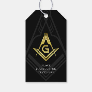 Märkrna Black och Guld Masonic Gift   Freemason P Presentetikett