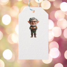 Märkrna chef jul Elf White Gift