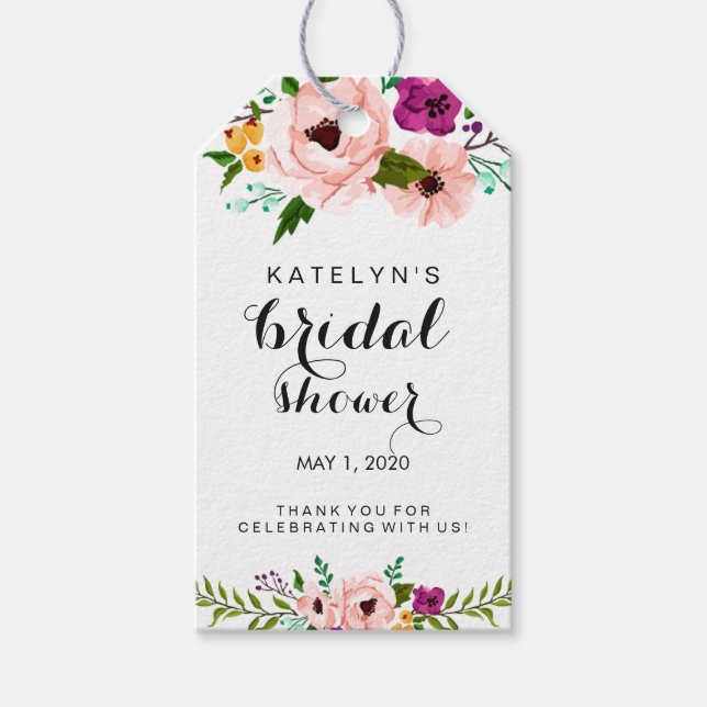 Märkrna Flower Krona Möhippa Tack Gift Presentetikett (Framsidan)