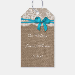 Märkrna för Rustic Blue Bow Collection Presentetikett