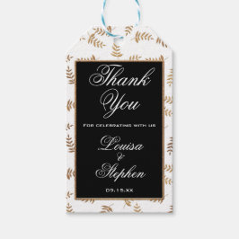 Märkrna guld och Svarta Tack Presentetikett