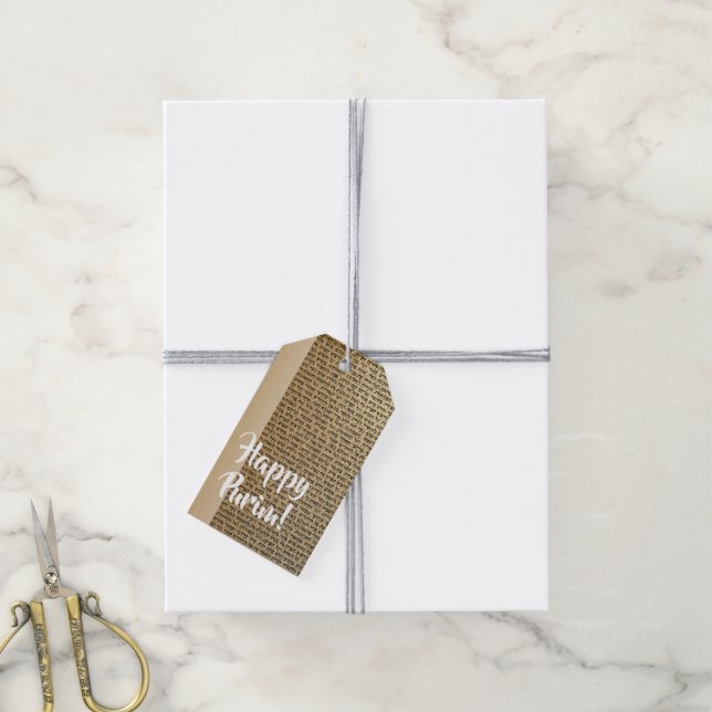 Märkrna lycklig Purim Mishloach Manot Gifts Presentetikett (Med Snöre)