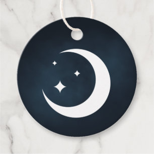 Märkrna Måne och Stars Round Gift Gåvor Etiketter
