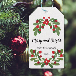 Märkrna Merry och Bright Mistletoe Helgdag Gift Presentetikett