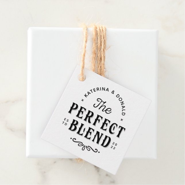 Märkrna Perfekt Blend Wedding Favor Gift Gåvor Etiketter (På plats)