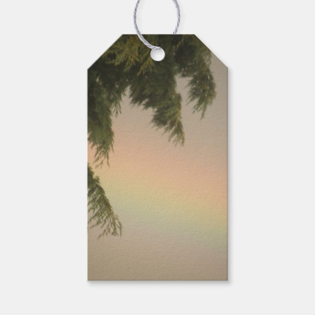 Märkrna Rainbow och Träd Anpassningsbar Gift Presentetikett (Framsidan)