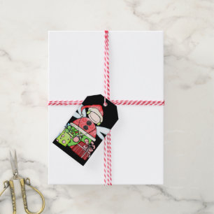 Märkrna Santa Angel Gift  Santa Black Presentetikett