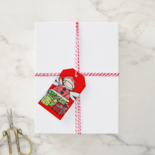Märkrna Santa Angel Gift  Santa Red Presentetikett