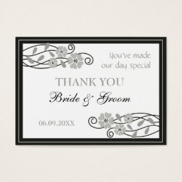 Märkrna silver Flowers Wedding Favor Gift Visitkort
