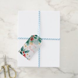 Märkrna Watercolor God jul Gift - Elegant Presentetikett