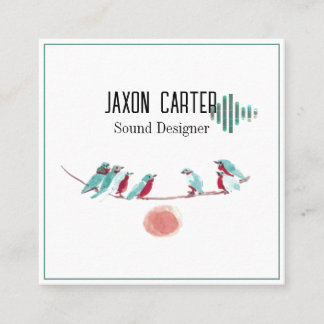 Märkskylt för fågelsångskylt fyrkantigt visitkort