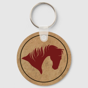 Märkt läderhästhuvud KEYCHAIN Nyckelring