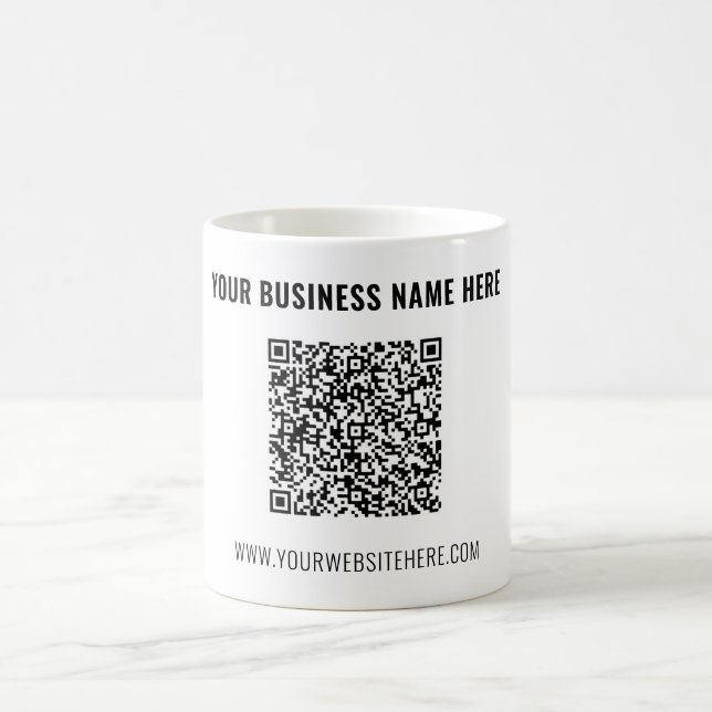 Märkta Din QR-kod och Text Kaffe Mugg Exempel (Center)