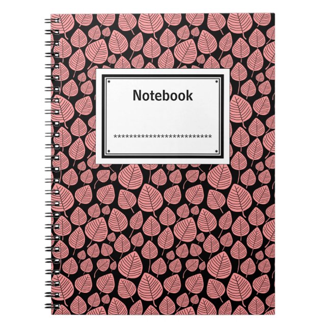 Märkta - Mjuk Rosa på svart Anteckningsbok (Framsidan)